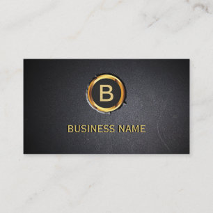 Coole Gold Ring Monogram Coal Black Business Card Visitenkarte