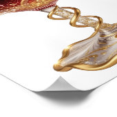 Coole Gold ROTWEINGLAS 3D-Textkunst Poster (Ecke)