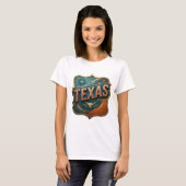 Coole Gold TEXAS 3D Textkunst T-Shirt (Vorne ganz)