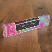 Coole goldene Marmortextur Namensplakette (Seite)