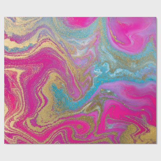 Coole goldfarbene Marmortextur Geschenkpapier (Flach)