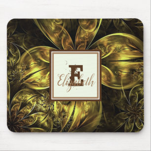 Coole Goldfloral, Monogramm Mousepad