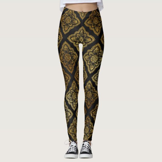 coole Goldfolie Leggings (Vorderseite)