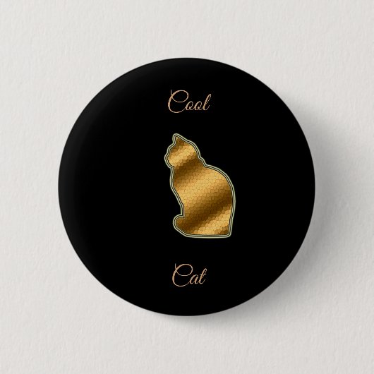 Coole Goldkatze Button (Vorderseite)