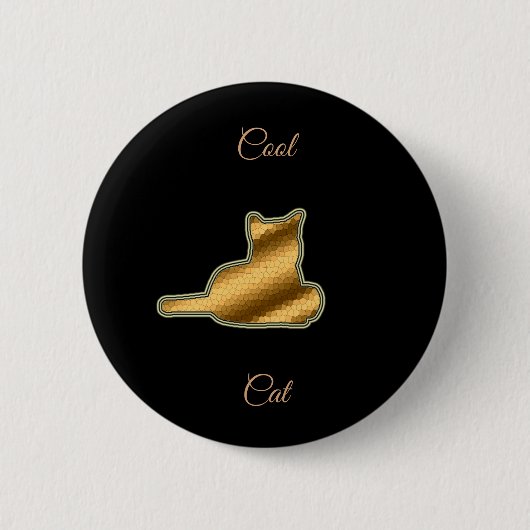 Coole Goldkatze Button (Vorderseite)