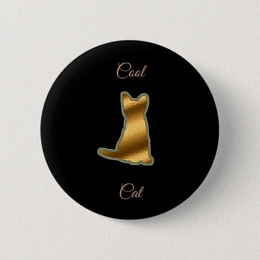 Coole Goldkatze Button (Vorderseite)