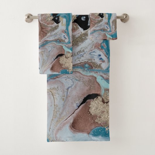 Coole Goldmarmortextur Badhandtuch Set (Insitu)