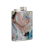 Coole Goldmarmortextur Flachmann (Rechts)