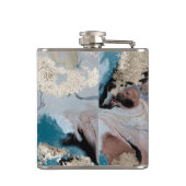 Coole Goldmarmortextur Flachmann (Rückseite)