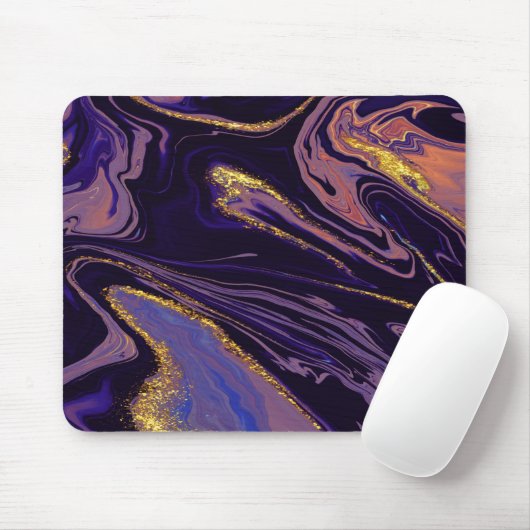 Coole goldviolette Marmortextur Mousepad (Mit Mouse)