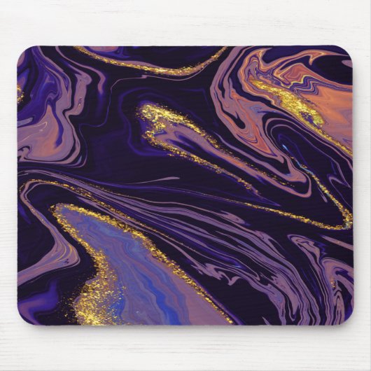 Coole goldviolette Marmortextur Mousepad (Vorne)