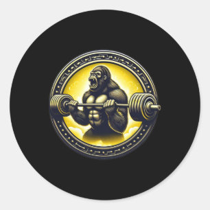 Coole Gorilla Art Bodybuilding Gewichtheben Gym Ap Runder Aufkleber