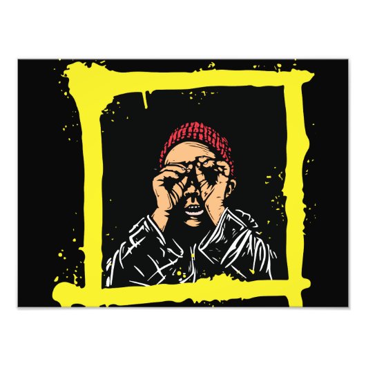 Coole Graffiti Illustration Art, Funny Men Shirt Fotodruck (Vorne)