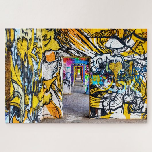 Coole Graffiti in einem verlassenen Gebäude, Puzzle (Horizontal)