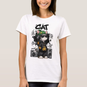 Coole Graffiti-Katze im urbanen Streetwear-Hoodie T-Shirt