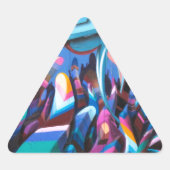 Coole Graffiti-Mauer Dreieckiger Aufkleber (Vorderseite)