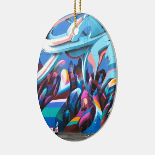 Coole Graffiti-Mauer Keramik Ornament (Links)