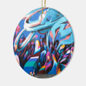 Coole Graffiti-Mauer Keramikornament (Links)