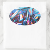 Coole Graffiti-Mauer Ovaler Aufkleber (Tasche)