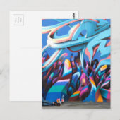 Coole Graffiti-Mauer Postkarte (Vorne/Hinten)