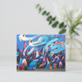 Coole Graffiti-Mauer Postkarte (Stehend Vorderseite)