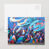 Coole Graffiti-Mauer Postkarte (Vorne/Hinten)