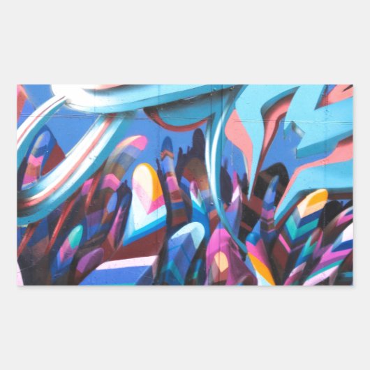 Coole Graffiti-Mauer Rechteckiger Aufkleber (Vorderseite)