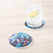 Coole Graffiti-Mauer Sandstein Untersetzer (Seite)