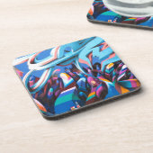 Coole Graffiti-Mauer Untersetzer (Linke Seite)