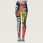 Coole Graffiti Skull Street Malerei Angesagt Künst Leggings (Vorderseite)