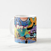 Coole Graffiti-Straßen-Kunst abstrakt Kaffeetasse (Vorderseite Links)