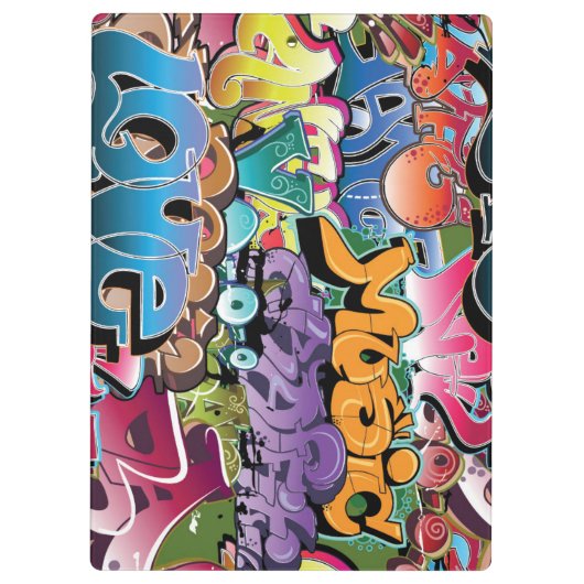 Coole Graffiti-Straßen-Kunst abstrakt Klemmbrett (Rückseite)