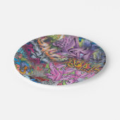 Coole Graffiti-Straßen-Kunst abstrakt Pappteller (Schrägansicht)