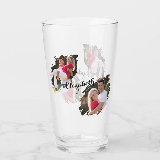 Coole Graffiti Torn Effect Fotos Mit Monogramm Bie Glas (Rückseite)