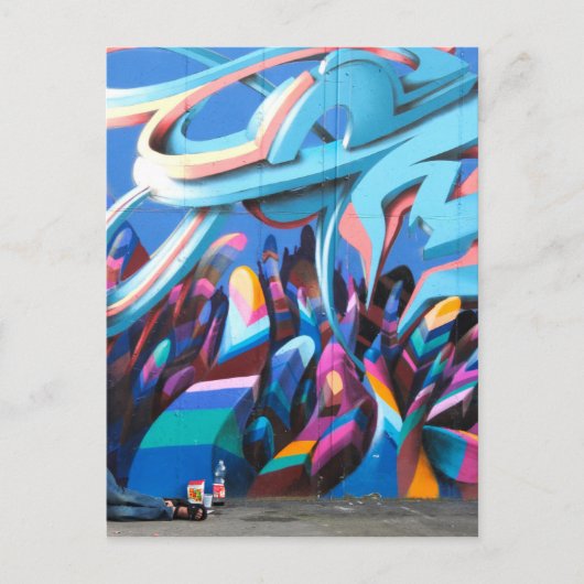 Coole Graffiti-Wand Postkarte (Vorderseite)