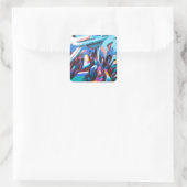 Coole Graffiti-Wand Quadratischer Aufkleber (Tasche)