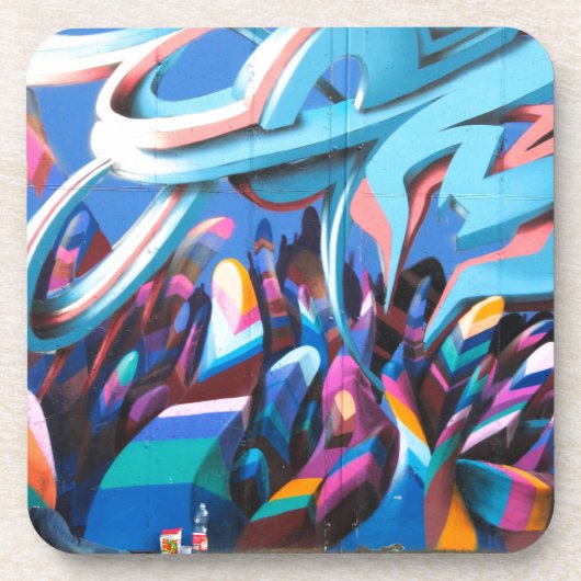Coole Graffiti-Wand Untersetzer (Vorderseite)