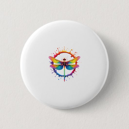 Coole Grafik-Bindedruck-Sonnenbrille Libellen-Illu Button (Vorderseite)