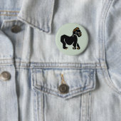 Coole Grafik - GORILLA - Wildlife- Primat - grün Button (Beispiel)