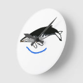 Coole Grafik - Humpback Whale - Wildnis - Marine Runde Wanduhr (Winkel)