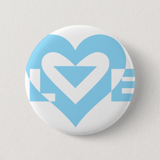 Coole Grafik Liebe, Blau Button (Vorderseite)