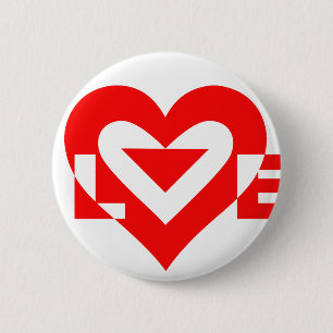 Coole Grafik Liebe, Rot Button