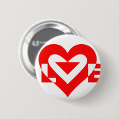 Coole Grafik Liebe, Rot Button (Vorne & Hinten)