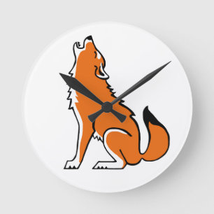Coole Grafik - Red WOLF - Wildlife - USA Runde Wanduhr