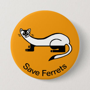 Coole Grafik - Rett FERRETS - Wildlife - orange Button