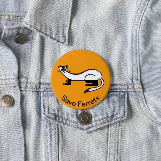 Coole Grafik - Rett FERRETS - Wildlife - orange Button (Beispiel)