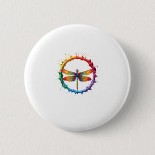 Coole Grafik-Tie-Dye-Sonnenbrille Libellen-Illustr Button