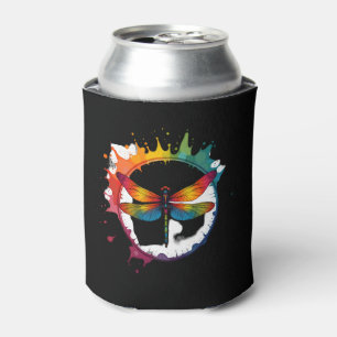 Coole Grafik-Tie-Dye-Sonnenbrille Libellen-Illustr Dosenkühler
