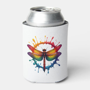 Coole Grafik-Tie-Dye-Sonnenbrille Libellen-Illustr Dosenkühler