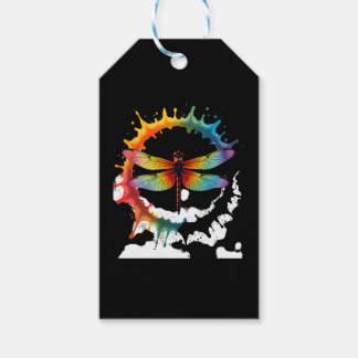 Coole Grafik-Tie-Dye-Sonnenbrille Libellen-Illustr Geschenkanhänger
